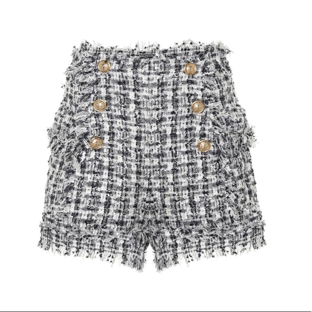 BALMAIN Bouclé tweed shorts 34 $1,995
